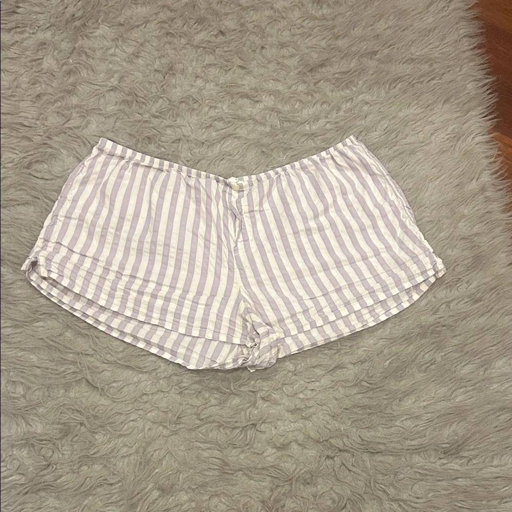 Aerie Striped White‎ Purple Women's Shorts